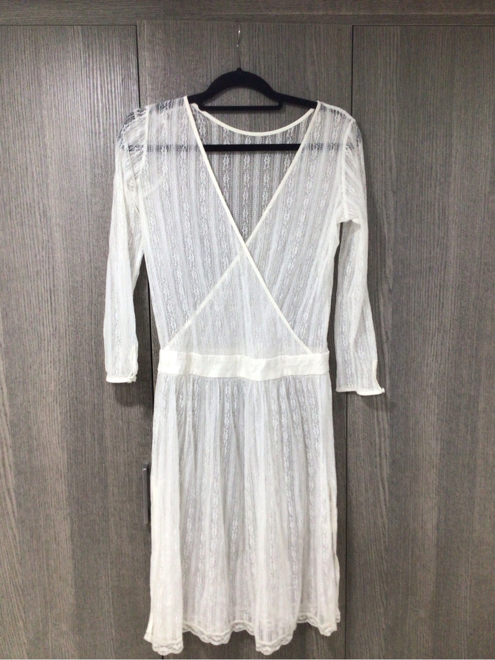 Sheer White Lace Wrap Swim Coverup